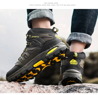 Bottes de randonnée imperméables en plein air pour hommes et femmes, bottes de sport de montagne résistantes à l'usure, chaussures de sport de chasse, printemps et automne