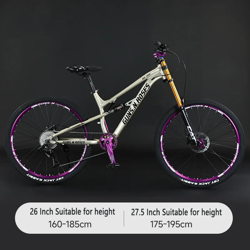 🚵 VTT 26"/27,5" 10 vitesses – Suspension pneumatique, cadre aluminium soft-tail