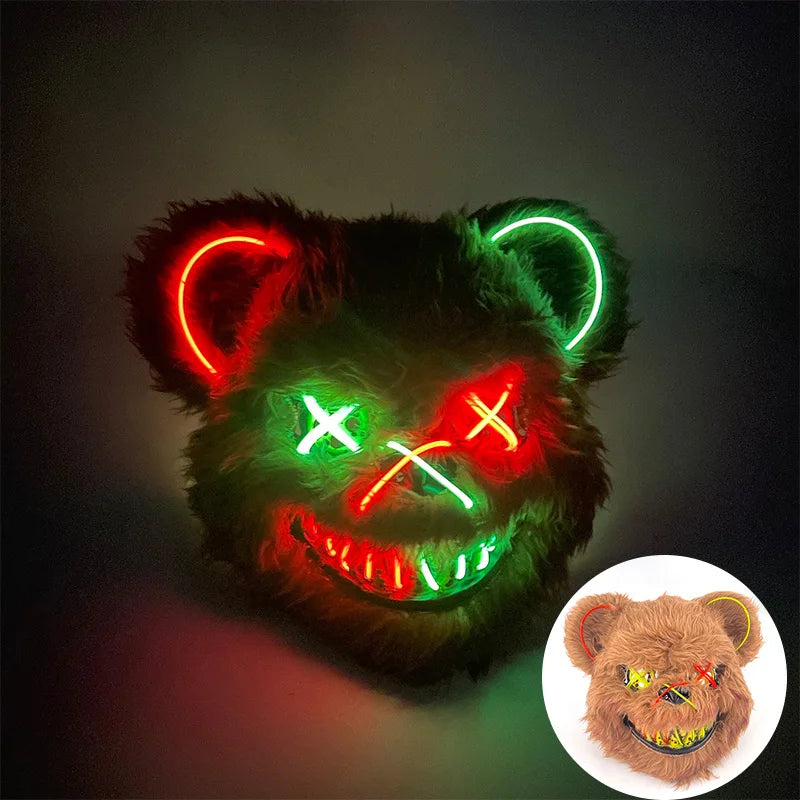 Masque de Lapin Sanglant LED – Halloween, Cosplay et Fête Effrayante