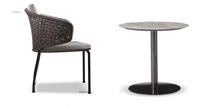 Dossiers européens chaises de jardin pour cour Protection solaire meubles d'extérieur en rotin creux meubles de Patio simples pour balcon