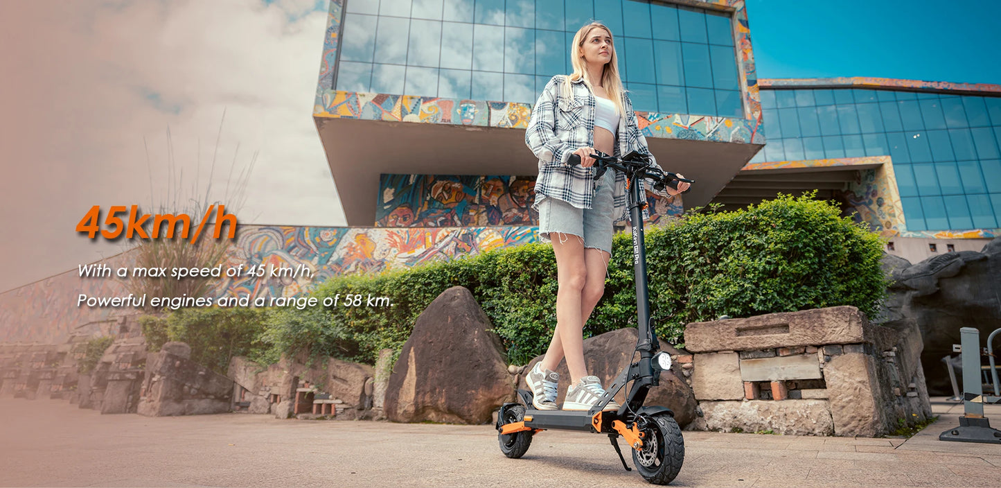 Scooter électrique Kukirin G2 pro 1000W 48 v15.6ah 45 KM/H, pliable, avec siège, pour ville et utilisation tout-terrain