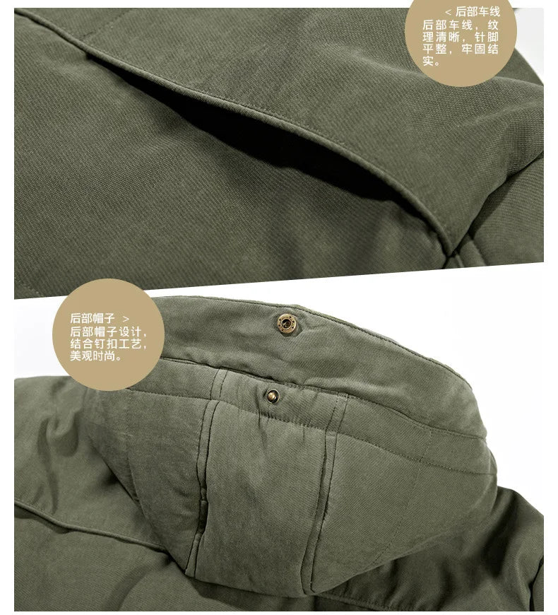 Bonne qualité mâle Fit manteaux d'hiver multi-poches Cargo vestes hommes longs manteaux d'hiver doudoune à capuche décontracté chaud Parkas 7XL