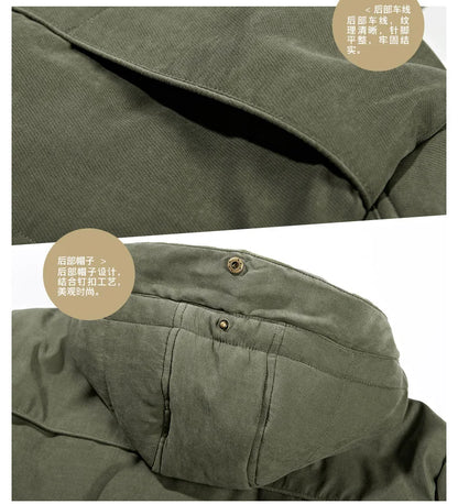 Bonne qualité mâle Fit manteaux d'hiver multi-poches Cargo vestes hommes longs manteaux d'hiver doudoune à capuche décontracté chaud Parkas 7XL