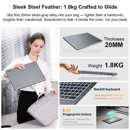 Ninkear A15 Pro – Ordinateur portable 16’’ IPS 2.5K, AMD Ryzen 5, 16GB DDR4, 512GB, Windows 11 Pro