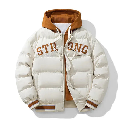 Veste pour jeunes hommes fermeture éclair nouvelle veste Streetwear coupe-vent mode veste à capuche Parkers hiver épais thermique coton manteau hommes