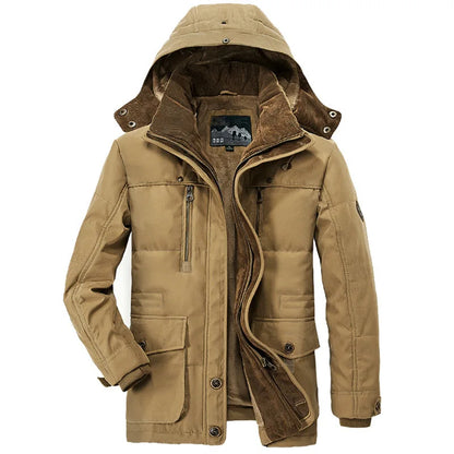 Bonne qualité mâle Fit manteaux d'hiver multi-poches Cargo vestes hommes longs manteaux d'hiver doudoune à capuche décontracté chaud Parkas 7XL