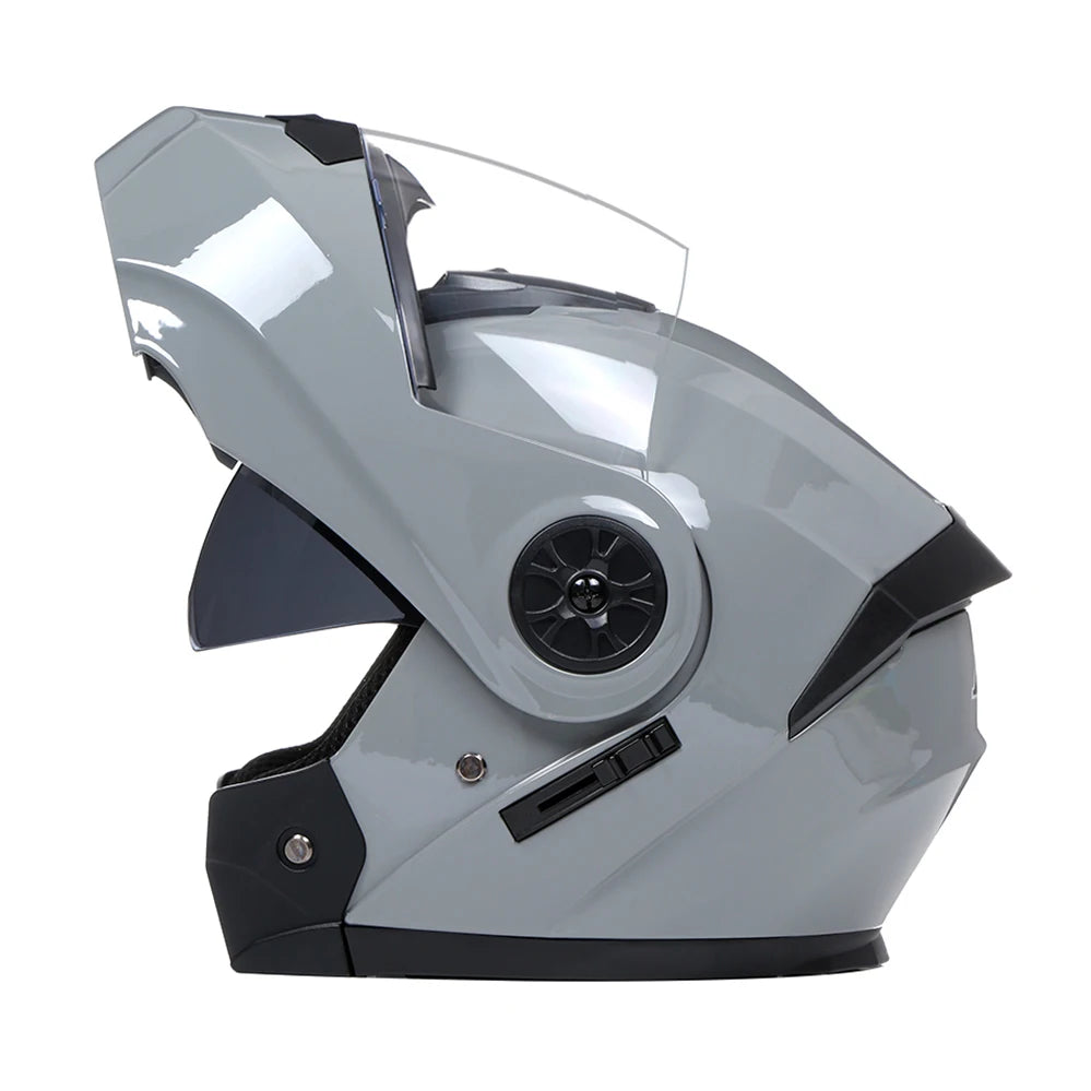 2020 nouveauté hommes moto course professionnelle casque rabattable matériau ABS casques modulaires à double lentille Certification DOT