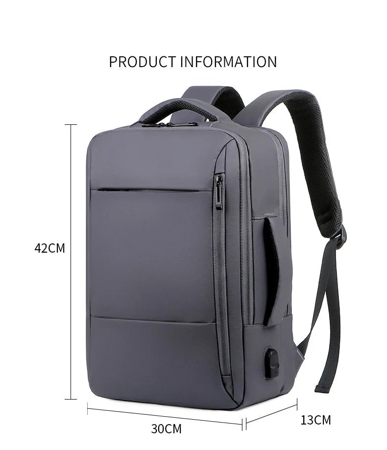 Sac à dos de grande capacité pour hommes, chargeur USB, idéal pour votre ordinateur portable, étanche, voyage d'affaires, sac à bagage.