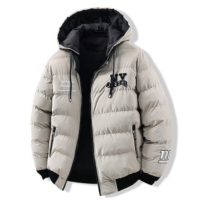 Veste Homme Hiver – Zippée avec Capuche Détachable, Épaisse et Confortable