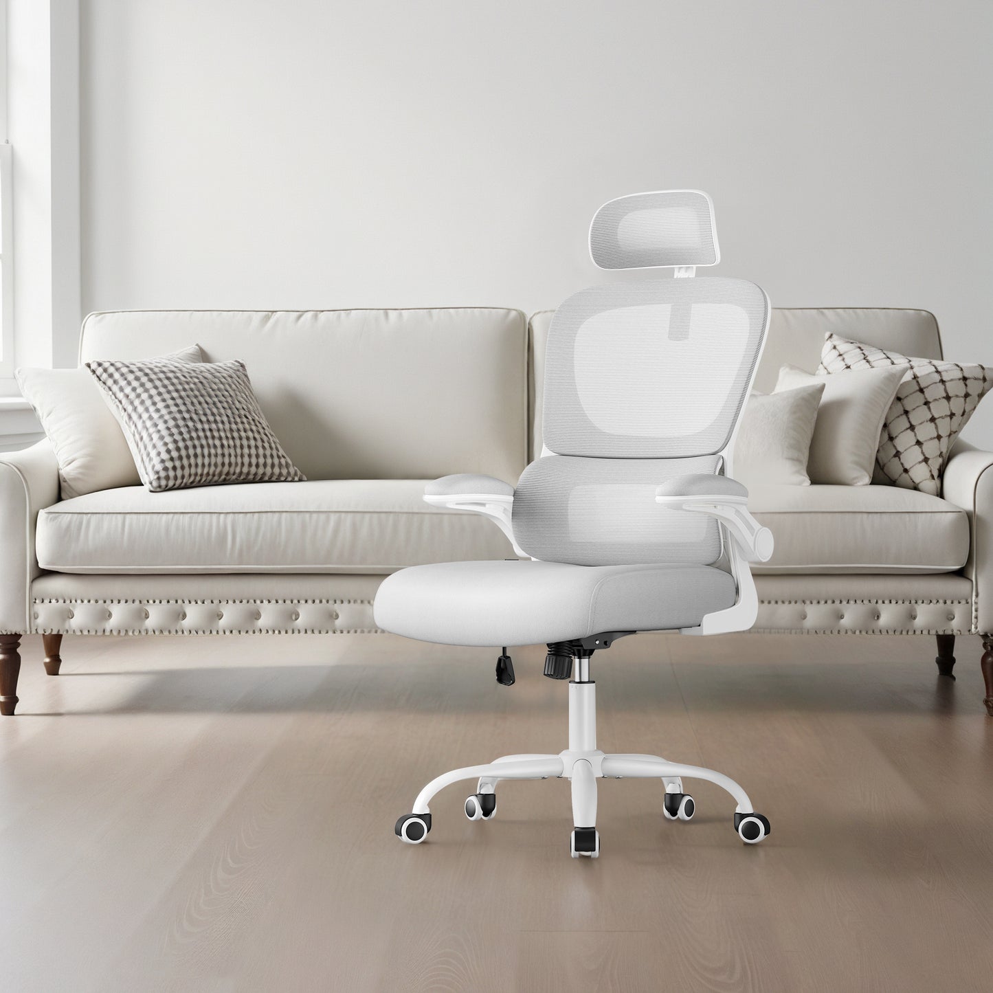 Fauteuil de Bureau SONGMICS 16V932071 – Ergonomique, Repose-Tête et Lombaires Réglables, Rotation 360°