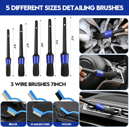 🚗 Kit Complet de Nettoyage Voiture 34 Pièces – Entretien Intérieur & Extérieur Professionnel