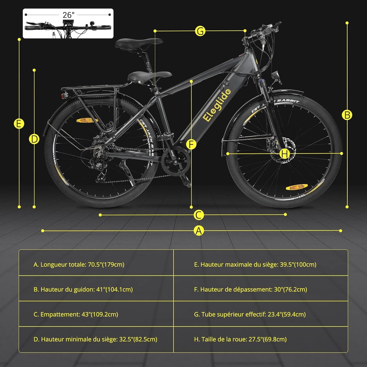 Vélo Électrique Eleglide T1 - VTT Urbain 27,5" | Moteur 250W | Batterie 36V 13Ah | 7 Vitesses | E-Bike Homme/Femme