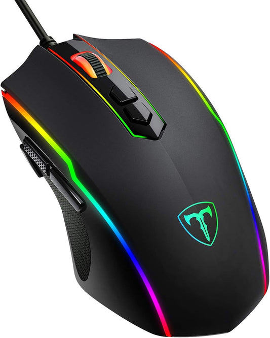 Souris de Jeu Filaire VIVIJO - 7 Modes RGB, 8 Boutons Programmables, 7200 DPI - Haute Performance pour PC