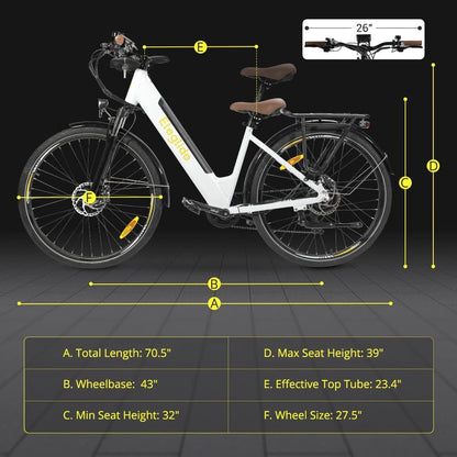 Vélo Électrique Eleglide T1 Step-Thru - VTC Urbain 27,5" | Moteur 250W | Batterie 36V 12,5Ah | 7 Vitesses | E-Bike Homme/Femme