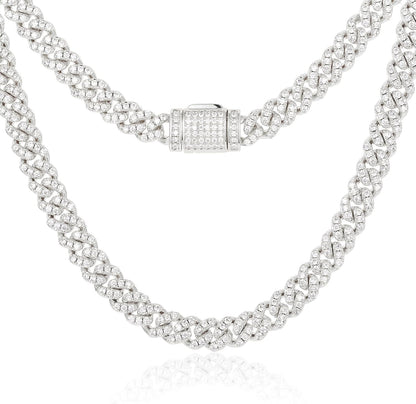 Chaîne Moissanite Cuban Link – 5.3 à 7 Carats, 6MM, Plaqué Or 18K & Argent Sterling