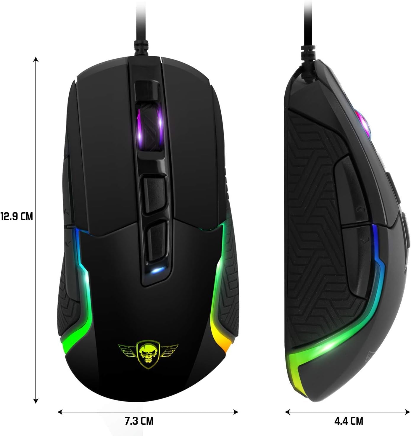 Souris Gaming PRO-M7 – LED RGB 11 Modes – 4800 DPI Max – 7 Boutons Programmables – Compatible Xbox One / PS4 / PC